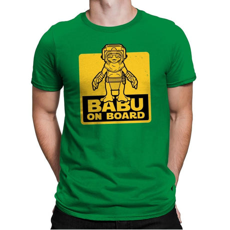 Babu on Board - Mens Premium T-Shirts RIPT Apparel Small / Kelly Green