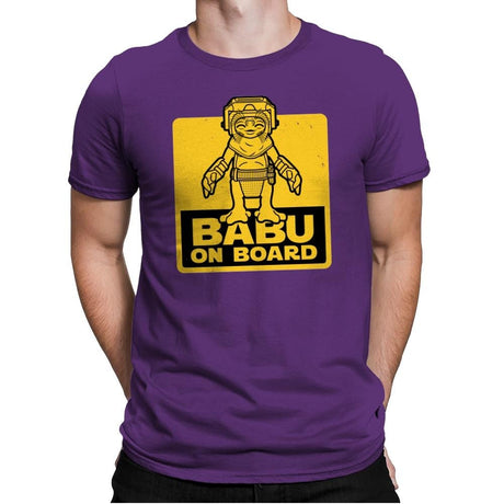 Babu on Board - Mens Premium T-Shirts RIPT Apparel Small / Purple Rush