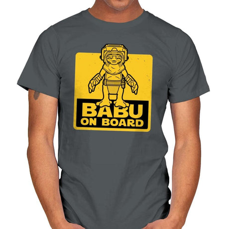 Babu on Board - Mens T-Shirts RIPT Apparel Small / Charcoal