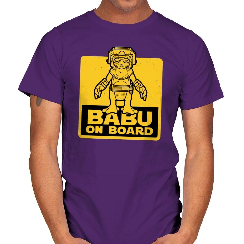 Babu on Board - Mens T-Shirts RIPT Apparel Small / Purple