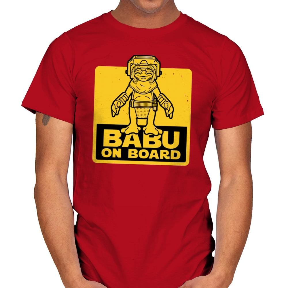 Babu on Board - Mens T-Shirts RIPT Apparel Small / Red