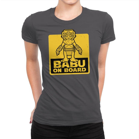 Babu on Board - Womens Premium T-Shirts RIPT Apparel Small / Heavy Metal