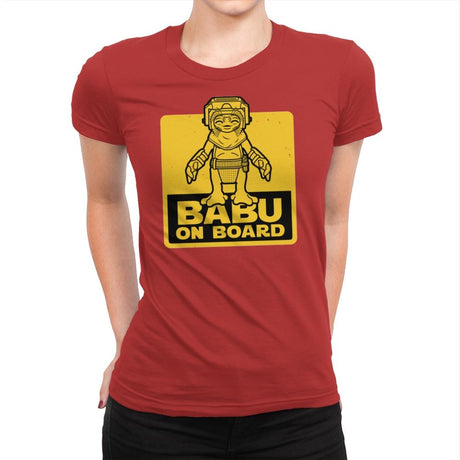 Babu on Board - Womens Premium T-Shirts RIPT Apparel Small / Red