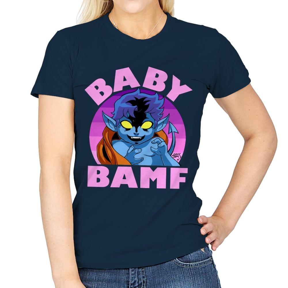 Baby Bamf - Womens T-Shirts RIPT Apparel Small / Navy