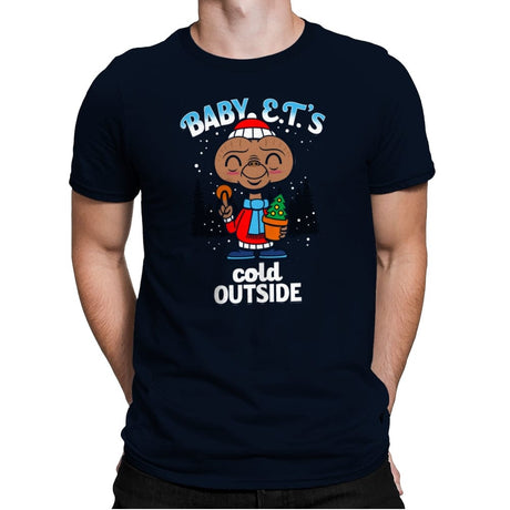 Baby E.T.'s Cold Outside - Mens Premium T-Shirts RIPT Apparel Small / Midnight Navy