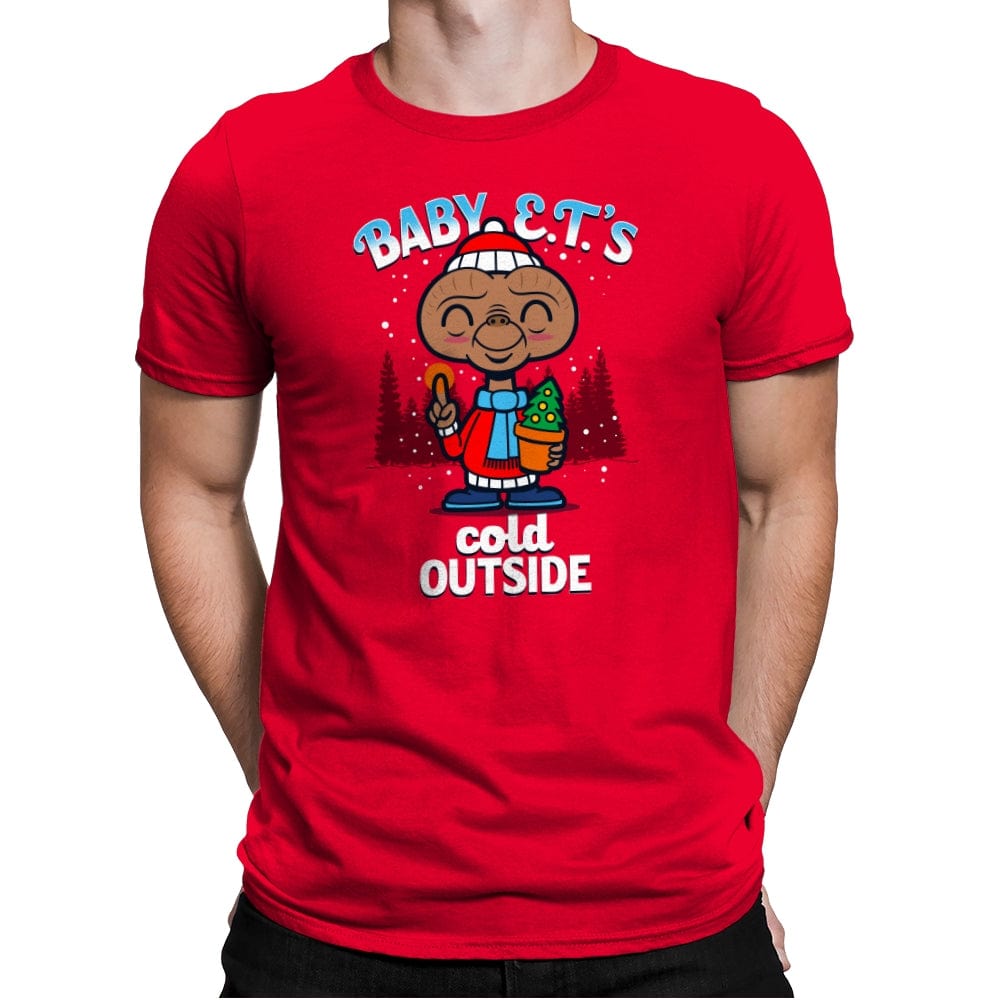 Baby E.T.'s Cold Outside - Mens Premium T-Shirts RIPT Apparel Small / Red