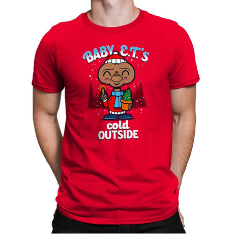 Baby E.T.'s Cold Outside - Mens Premium T-Shirts RIPT Apparel Small / Red