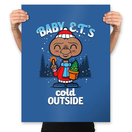 Baby E.T.'s Cold Outside - Prints Posters RIPT Apparel 18x24 / Royal