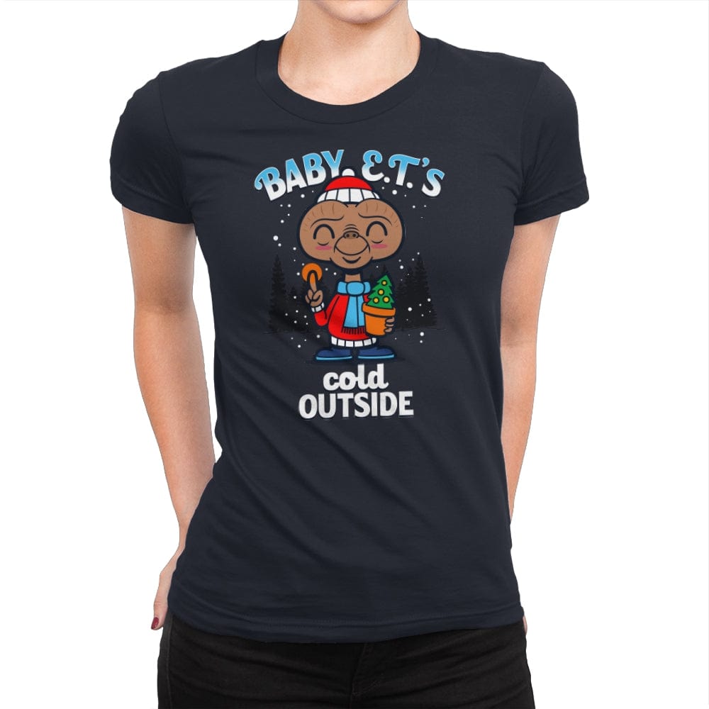 Baby E.T.'s Cold Outside - Womens Premium T-Shirts RIPT Apparel Small / Midnight Navy