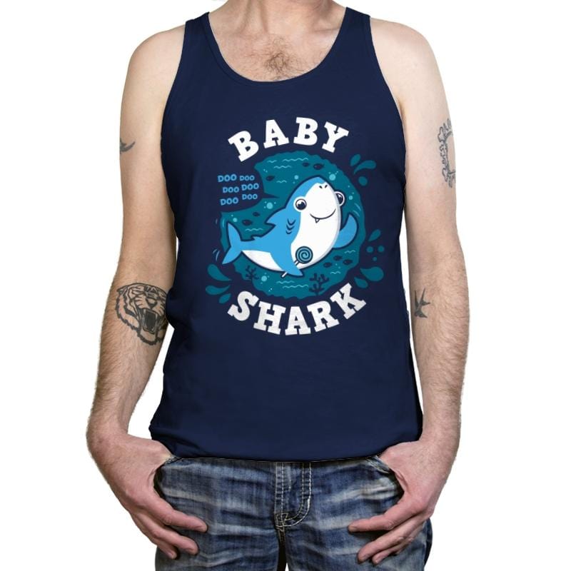 Baby Shark - Tanktop Tanktop RIPT Apparel X-Small / Navy