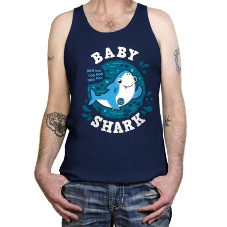 Baby Shark - Tanktop Tanktop RIPT Apparel X-Small / Navy