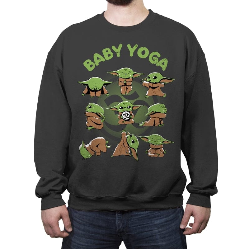 Baby Yoga - Crew Neck Sweatshirt Crew Neck Sweatshirt RIPT Apparel Small / Charcoal