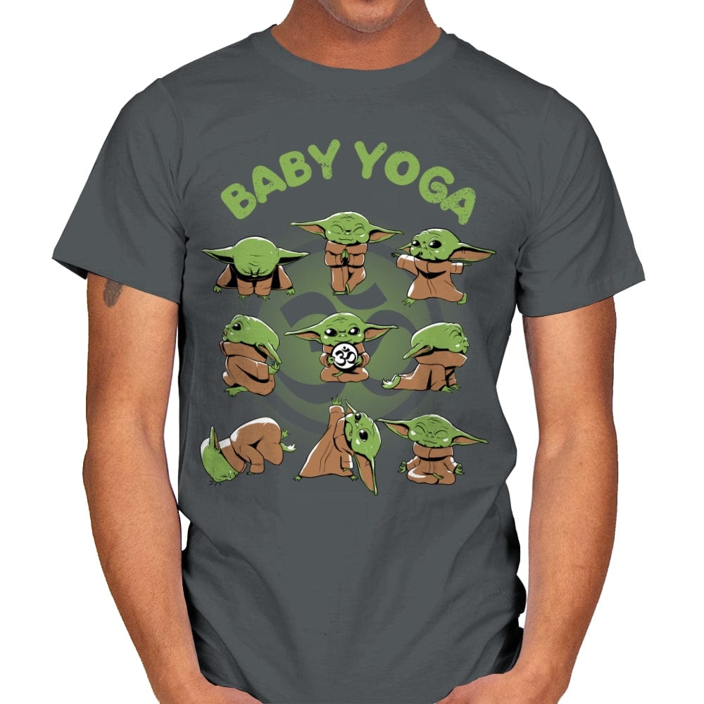 Baby Yoga - Mens T-Shirts RIPT Apparel Small / Charcoal