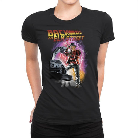 Back to Elm Street - Womens Premium T-Shirts RIPT Apparel Small / Black