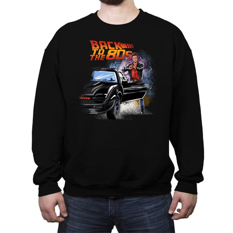 Back to the 80s - Crew Neck Sweatshirt Crew Neck Sweatshirt RIPT Apparel Small / Black