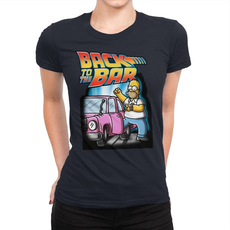 Back to the Bar - Womens Premium T-Shirts RIPT Apparel Small / Midnight Navy