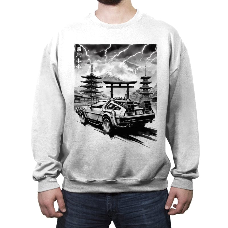 Back to the Japan Temple - Crew Neck Sweatshirt Crew Neck Sweatshirt RIPT Apparel Small / White