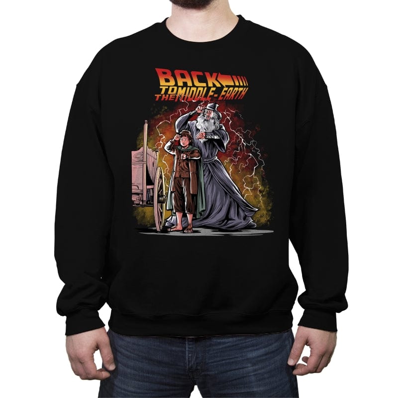 Back to the Middle-Earth - Crew Neck Sweatshirt Crew Neck Sweatshirt RIPT Apparel Small / Black