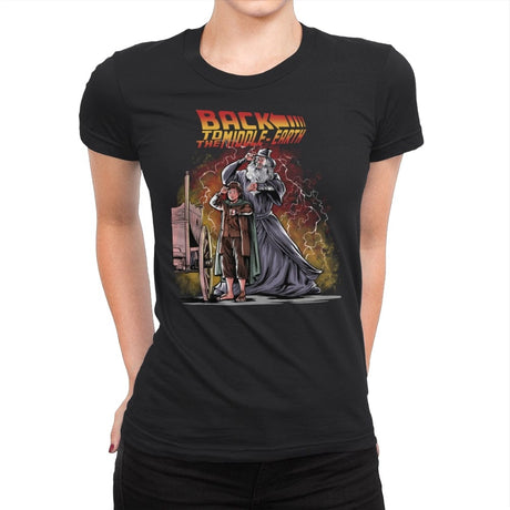 Back to the Middle-Earth - Womens Premium T-Shirts RIPT Apparel Small / Black
