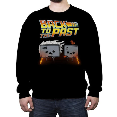 Back To The Past - Raffitees - Crew Neck Sweatshirt Crew Neck Sweatshirt RIPT Apparel Small / Black