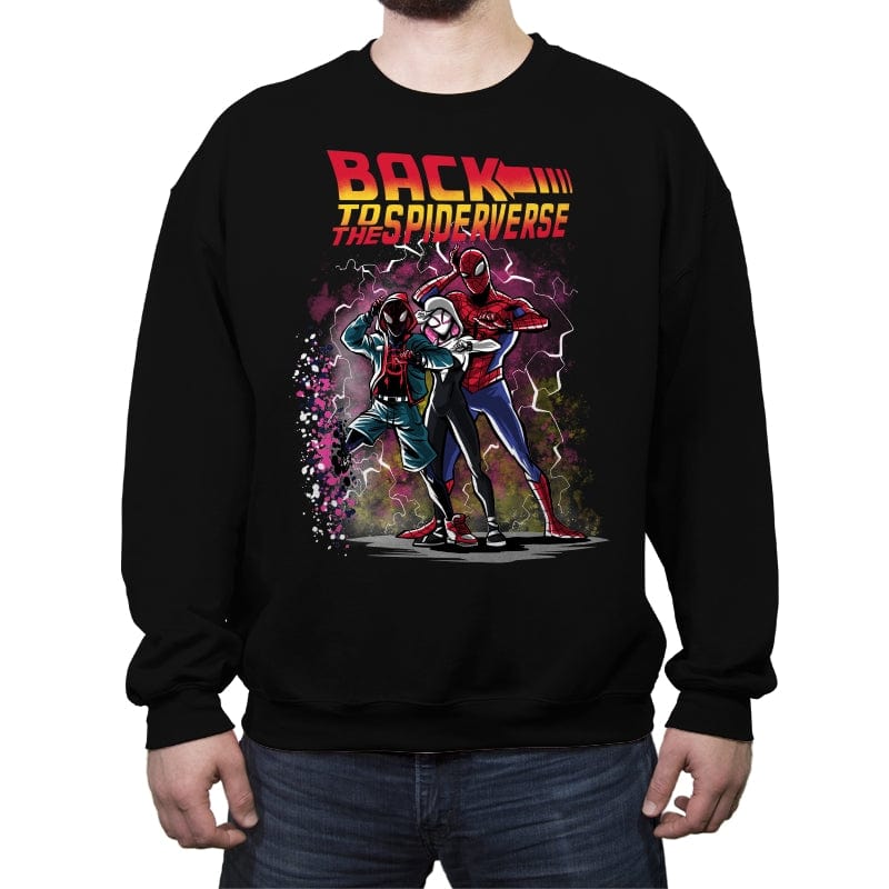 Back to the Spiderverse - Shirt Club - Crew Neck Sweatshirt Crew Neck Sweatshirt RIPT Apparel Small / Black