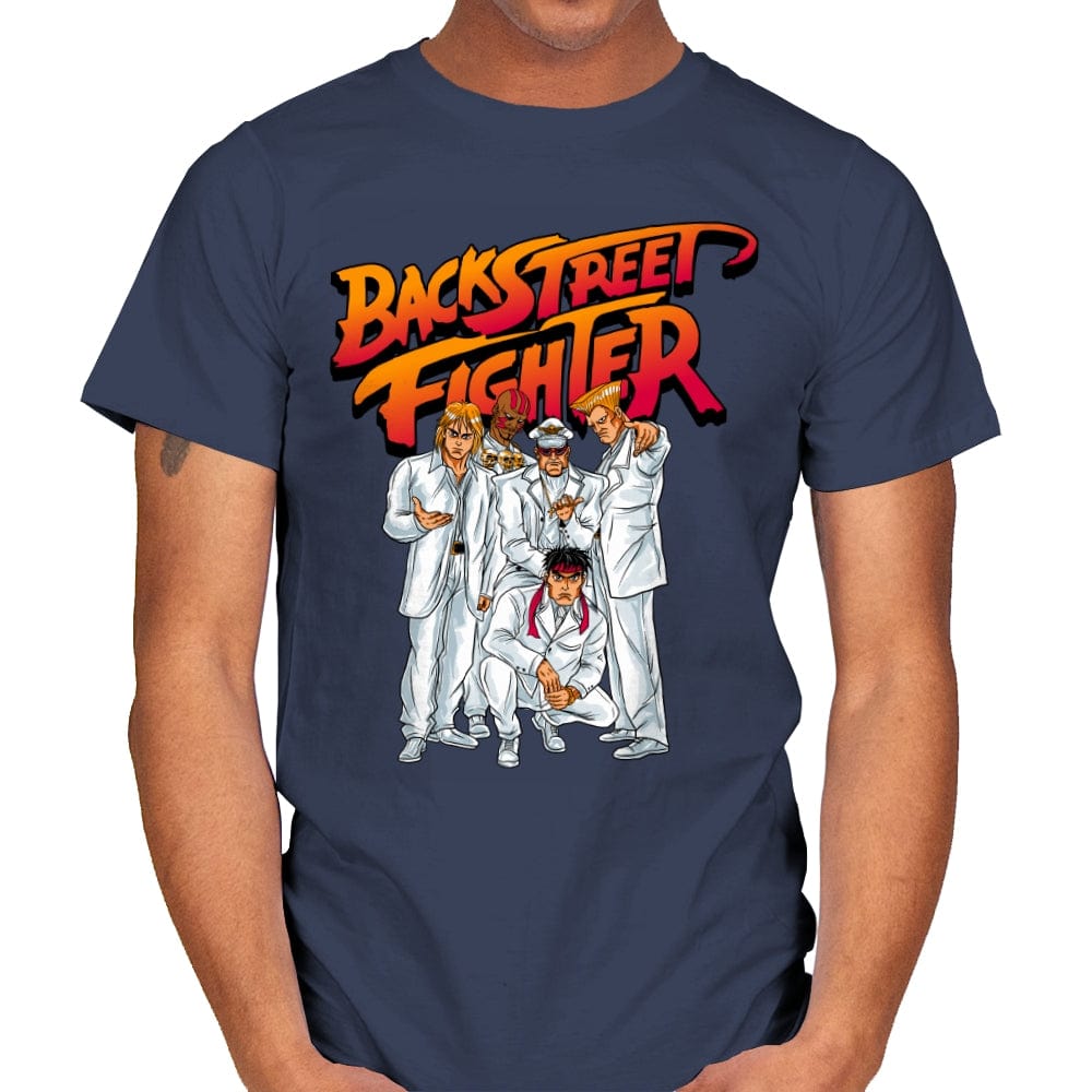 Backstreet Fighter - Mens T-Shirts RIPT Apparel Small / Navy