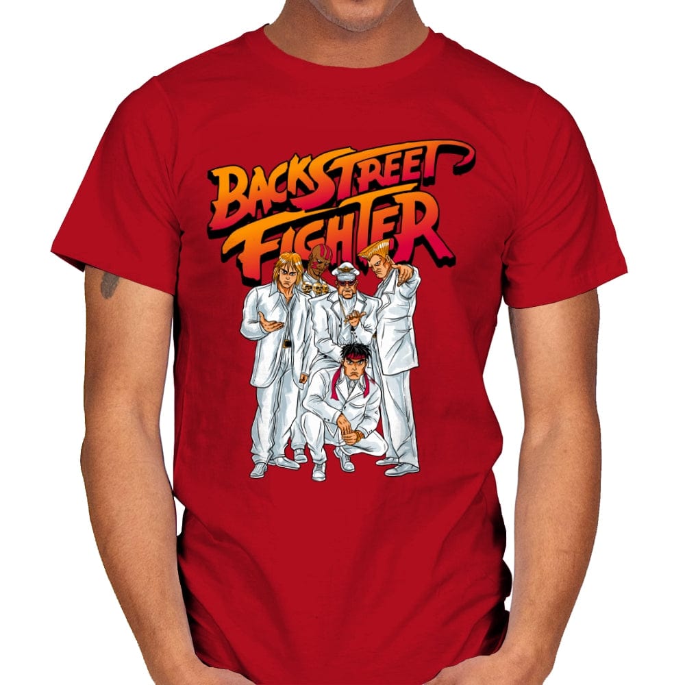 Backstreet Fighter - Mens T-Shirts RIPT Apparel Small / Red