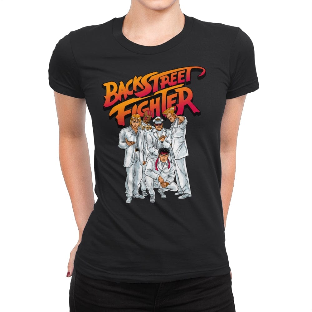 Backstreet Fighter - Womens Premium T-Shirts RIPT Apparel Small / Black
