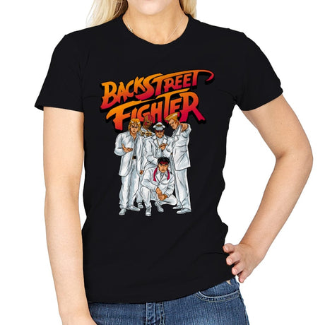 Backstreet Fighter - Womens T-Shirts RIPT Apparel Small / Black