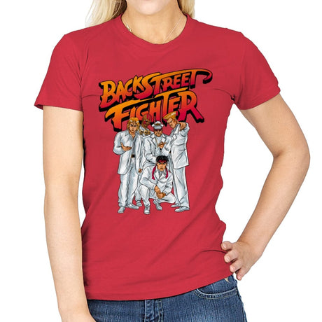 Backstreet Fighter - Womens T-Shirts RIPT Apparel Small / Red