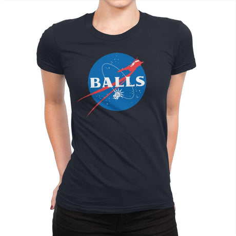 Balls Aeronautics - Womens Premium T-Shirts RIPT Apparel Small / Midnight Navy