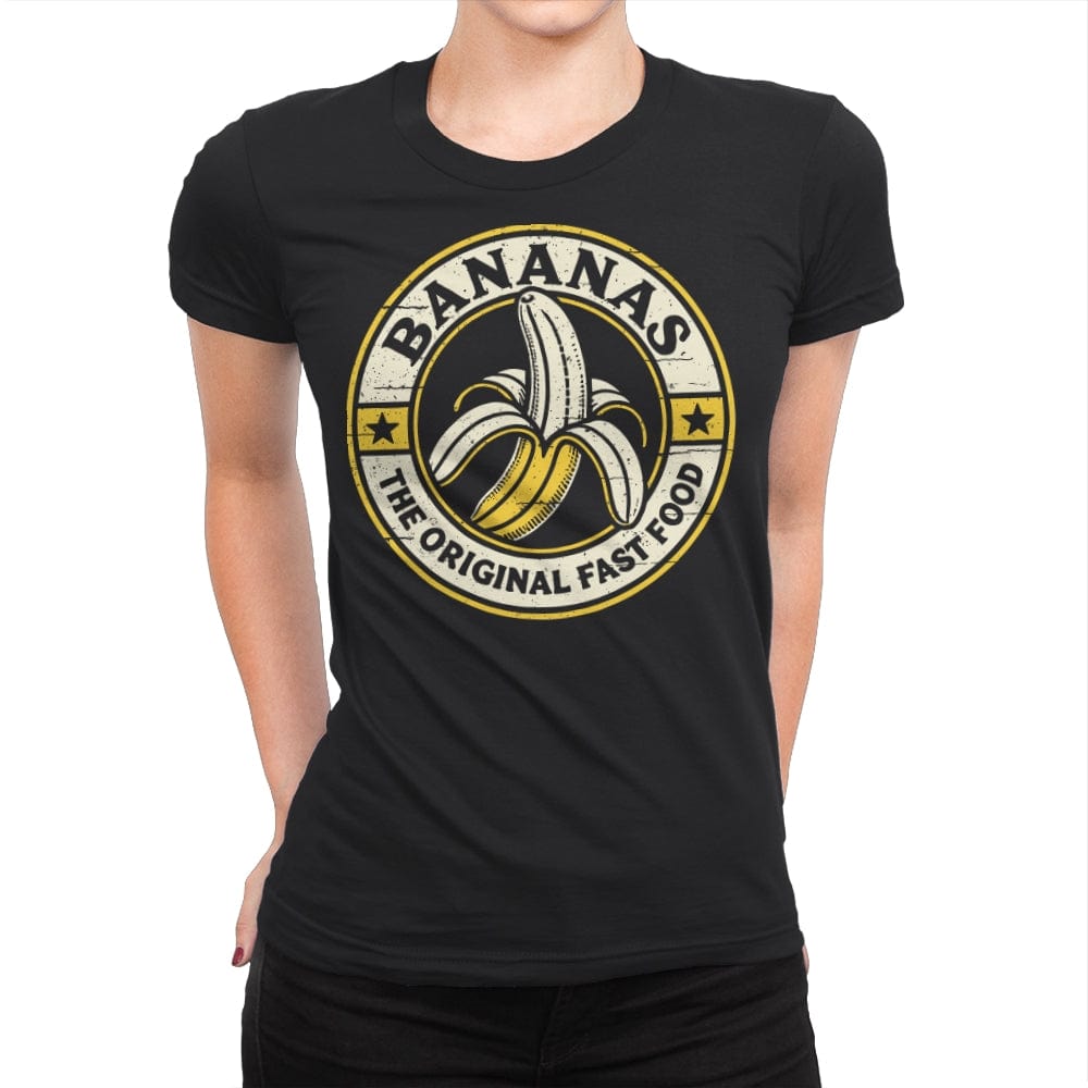 Bananas - The Original Fast Food - Womens Premium T-Shirts RIPT Apparel Small / Black