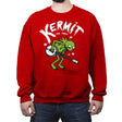Banjoist Frog! - Crew Neck Sweatshirt Crew Neck Sweatshirt RIPT Apparel Small / Red