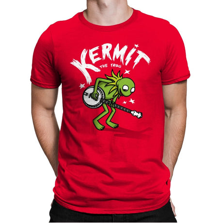 Banjoist Frog! - Mens Premium T-Shirts RIPT Apparel Small / Red