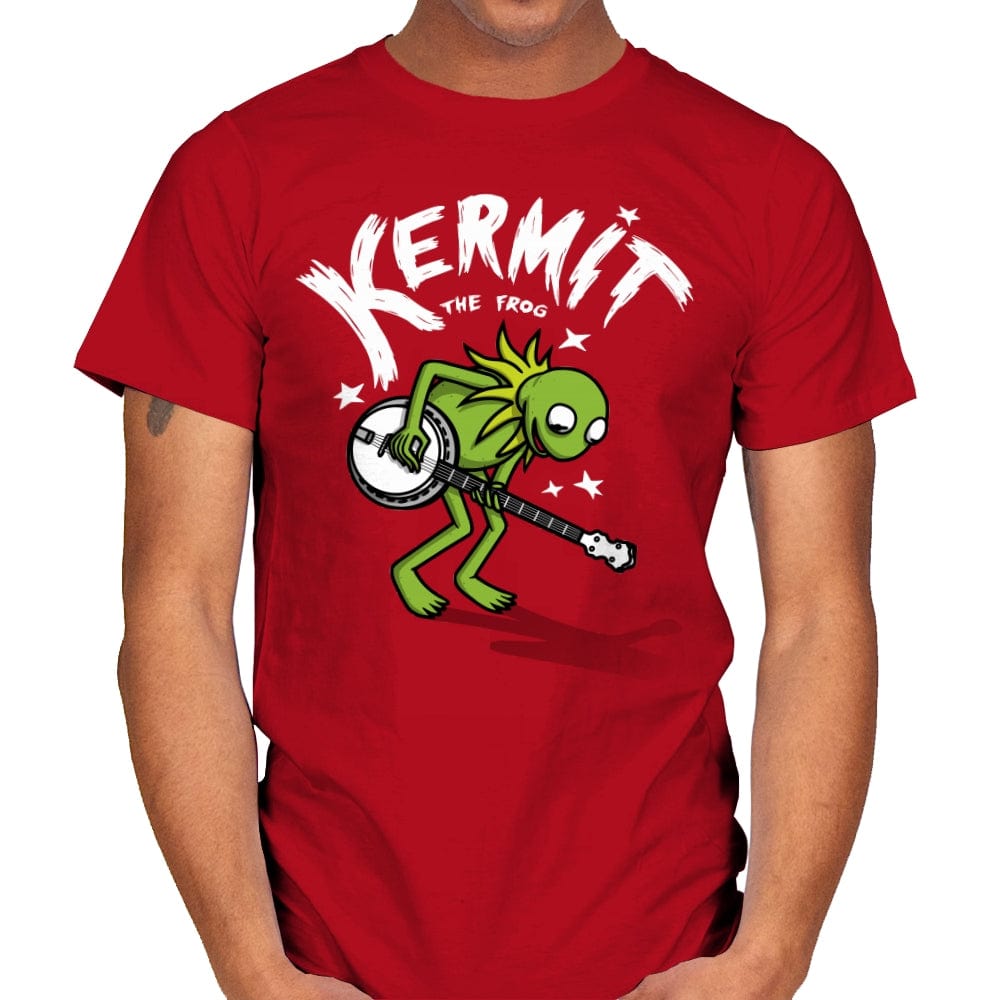 Banjoist Frog! - Mens T-Shirts RIPT Apparel Small / Red