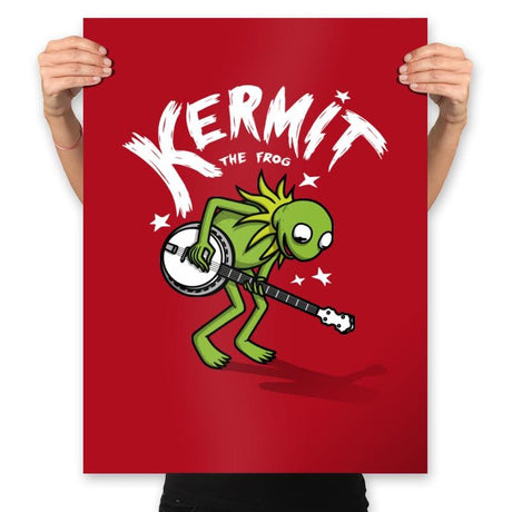 Banjoist Frog! - Prints Posters RIPT Apparel 18x24 / Red