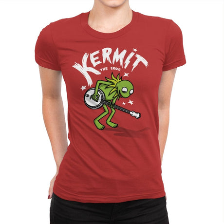 Banjoist Frog! - Womens Premium T-Shirts RIPT Apparel Small / Red