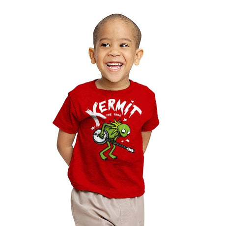 Banjoist Frog! - Youth T-Shirts RIPT Apparel X-small / Red