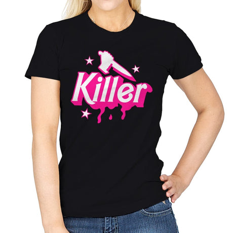Barbie Killer - Womens T-Shirts RIPT Apparel Small / Black