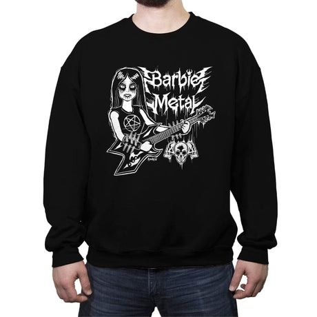 Barbie Metal - Crew Neck Sweatshirt Crew Neck Sweatshirt RIPT Apparel Small / Black