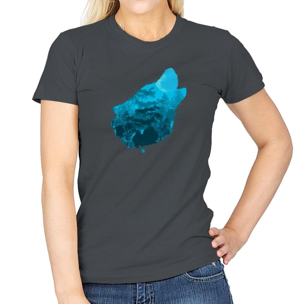Bark at the Moon - Back to Nature - Womens T-Shirts RIPT Apparel Small / Charcoal