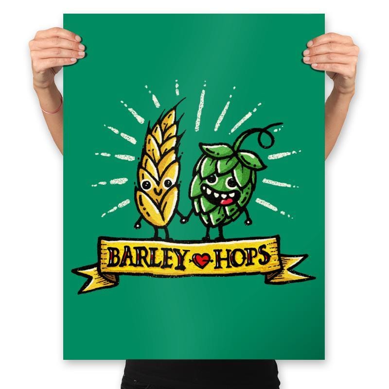 Barley Love Hopes - Prints Posters RIPT Apparel 18x24 / Kelly