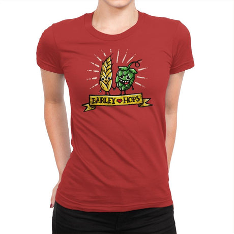 Barley Love Hopes - Womens Premium T-Shirts RIPT Apparel Small / Red