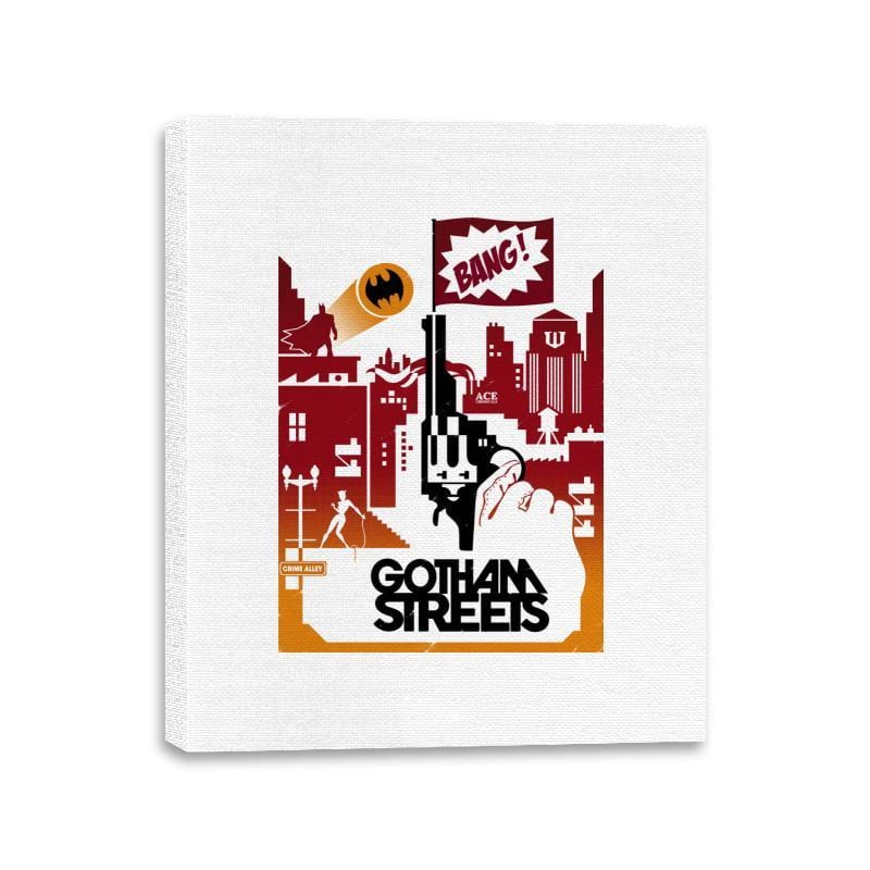 Bat Streets - Canvas Wraps Canvas Wraps RIPT Apparel 11x14 / White