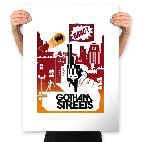 Bat Streets - Prints Posters RIPT Apparel 18x24 / White