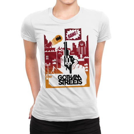Bat Streets - Womens Premium T-Shirts RIPT Apparel Small / White