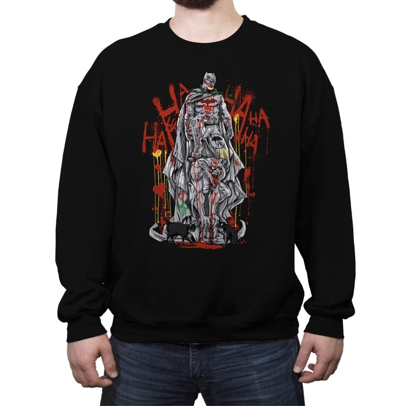 Bat Vandalized - Crew Neck Sweatshirt Crew Neck Sweatshirt RIPT Apparel Small / Black