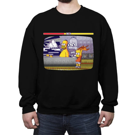Bath Fighter - Crew Neck Sweatshirt Crew Neck Sweatshirt RIPT Apparel Small / Black