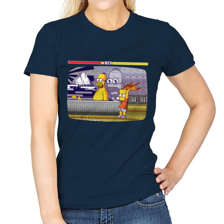 Bath Fighter - Womens T-Shirts RIPT Apparel Small / Navy