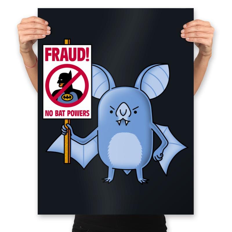 Bats Against Fraud - Prints Posters RIPT Apparel 18x24 / Black